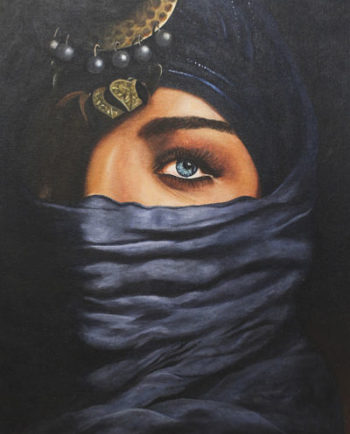 Face of a woman wearing a headscarf